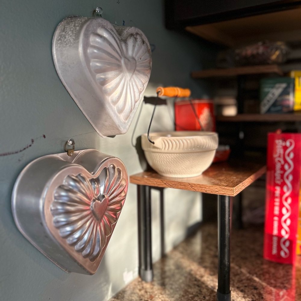 Vintage Heart-Shaped Pink Copper Wall Decor